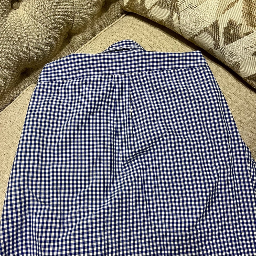 Polo Ralph Lauren Men's Classic Fit Blue Gingham Button-Down Shirt - 17.5 34/35 - Picture 4 of 4